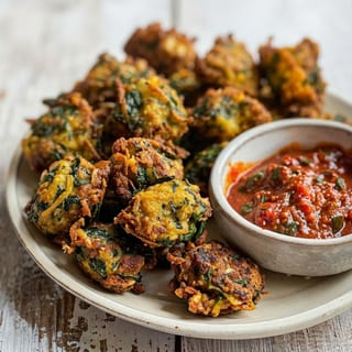 Onion Spinach Pakoda